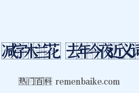减字木兰花·去年今夜近义词是什么意思的图片